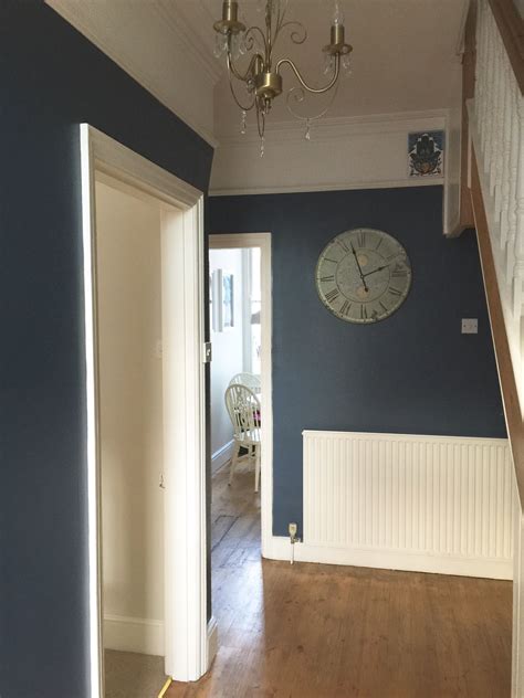 Our Hallway Farrow And Ball Stiffkey Blue Love It Now Need To Fix The