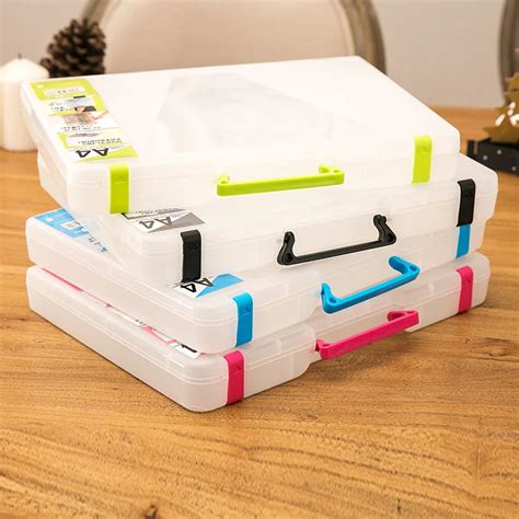 Creative Transparent A4 File Box Portable Plastic Office Stationery