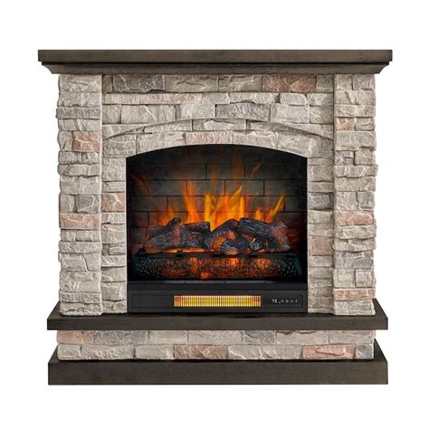 Allen Roth 435 In W Stacked Faux Sandstone With Coffee Oak Infrared