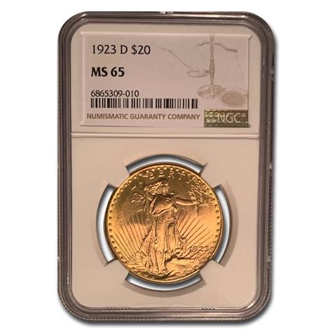 Buy 1923 D 20 Saint Gaudens Gold Double Eagle Ms 65 Ngc Apmex