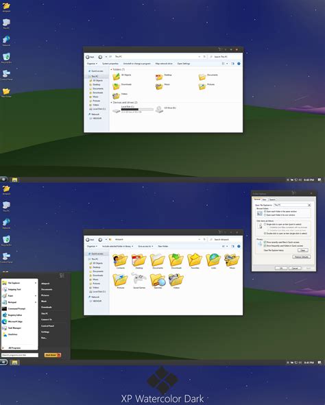 Xp Watercolor Dark Theme For Windows 10 By Protheme On Deviantart