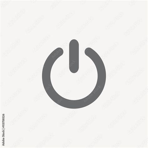 Vector On Off Button Icon Flat Design On Off Press Button Symbol