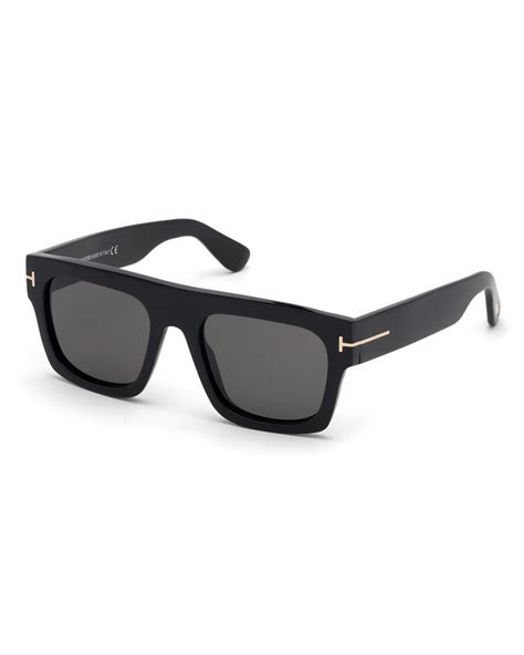 Tom Ford Mens Fausto Thick Plastic Sunglasses Neiman Marcus