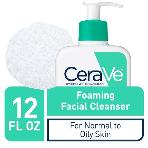 Cerave Foaming Face Wash Face Cleanser For Normal To Oily Skin 12 Fl