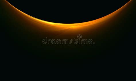 Golden Arc Or Edge Of Star Or Planet Shines In Deep Dark Space Stock