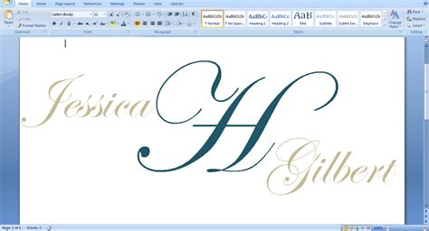 How To Make A Wedding Monogram With Microsoft Word Bridaltweet
