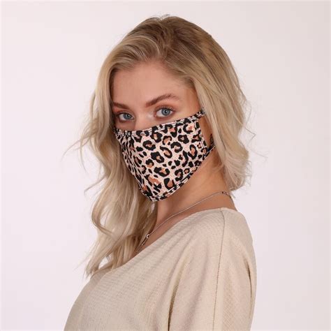 Cheetah Face Mask With Filter Pocket Washable Face Mask Made Etsy