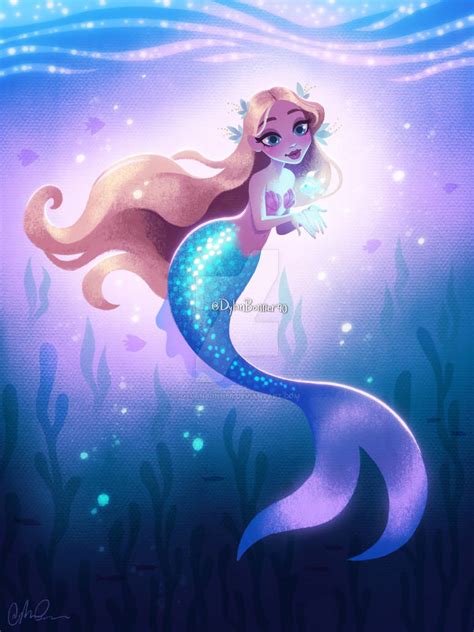Mermaid With Glowing Fish By Dylanbonner On Deviantart