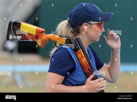 Great Britains Amber Hill During The Womens Skeet Qualification At