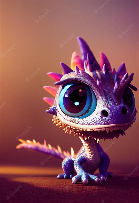 Premium Photo Cute Baby Dragon Made Of Feathers Pixar Style Generative Ai