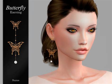 The Sims Resource Butterfly Earring Right Side