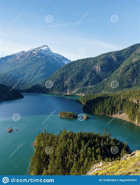 Beautiful Diablo Lake In The Mountains Washington State Usa Stock Photo