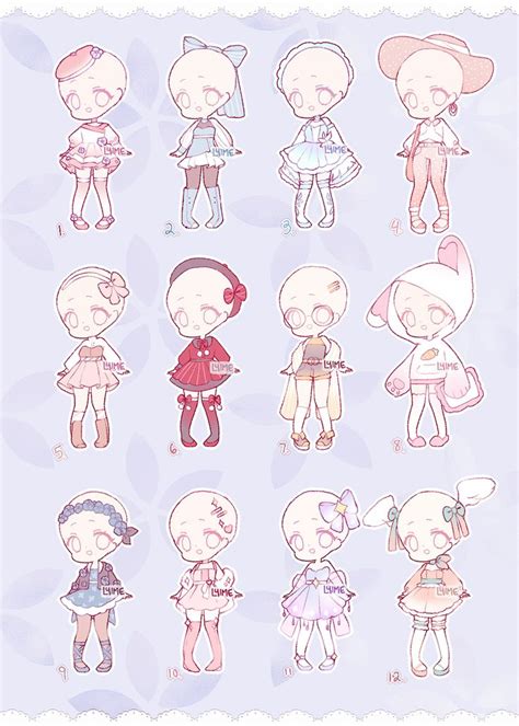 Set Price Outfits 6 Closed By Lyime On Deviantart Chibi Girl