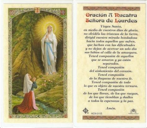 Oración A La Virgen De Lourdes