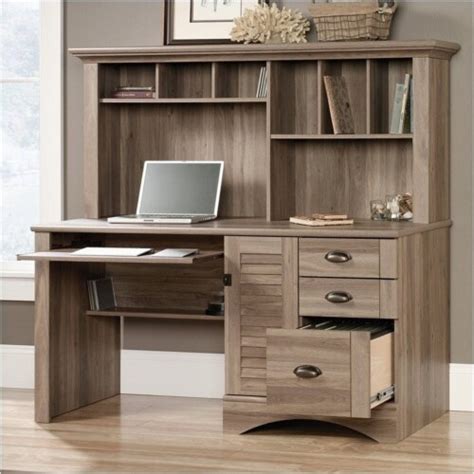Bowery Hill Modern Wood Home Office Desk With Hutch In Salt Oak 1 Kroger