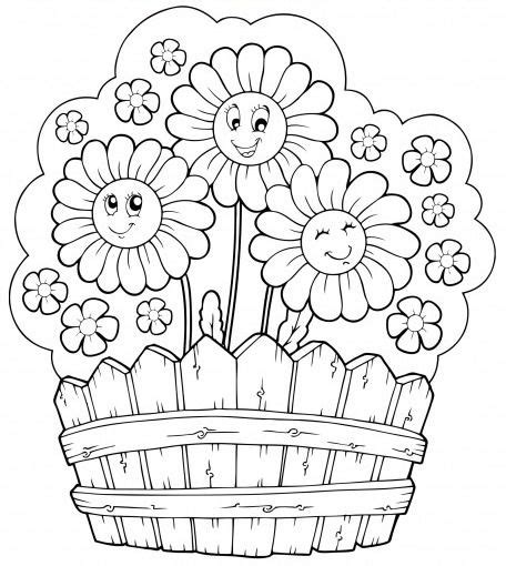 Lovely spring season coloring pages. flower garden coloring page - Google Search | Flores para ...