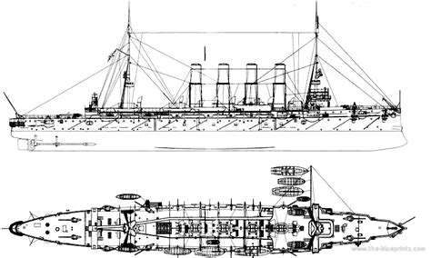 Cruiser Varyag 1901 Protected Cruiser Drawings Dimensions