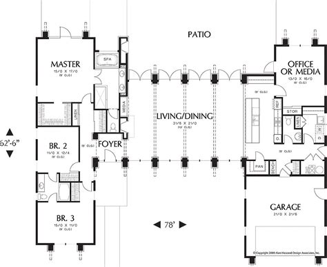 Stock home plans custom home designs builder house plan services. Main Level Floor Plan - 2500 square foot Modern home | Contemporary house plans, Modern style ...
