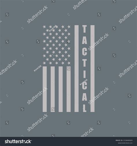 Vector Monochrome American Flag Text Tactical Stock Vector Royalty