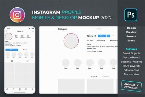 Instagram Profile Mockup By Feingold Shop On Creativemarket A