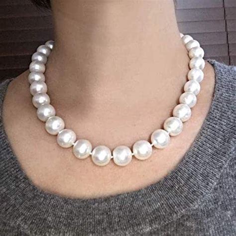 Amazon Com Mm Large Freshwater Pearls Necklace Big Cultured