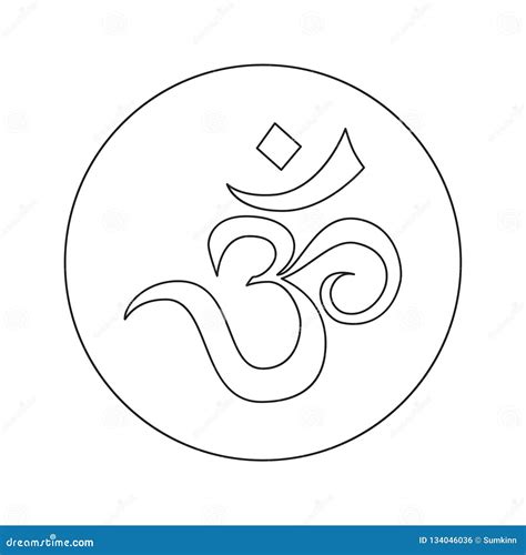 Om Vector Sign Stock Vector Illustration Of Hindu 134046036