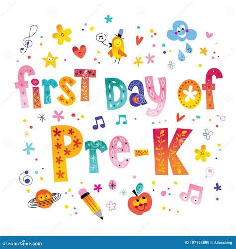 First Day Of Pre K Stock Vector Illustration Of Learn 107154809