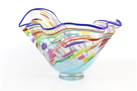 Large Hand Blown Art Glass Bowl Etsy Art Glass Bowl Hand Blown Glass Art