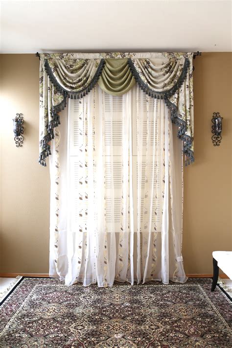 Blue gray paisley swag valance curtains. Appalachian Spring Swag Valance Curtains