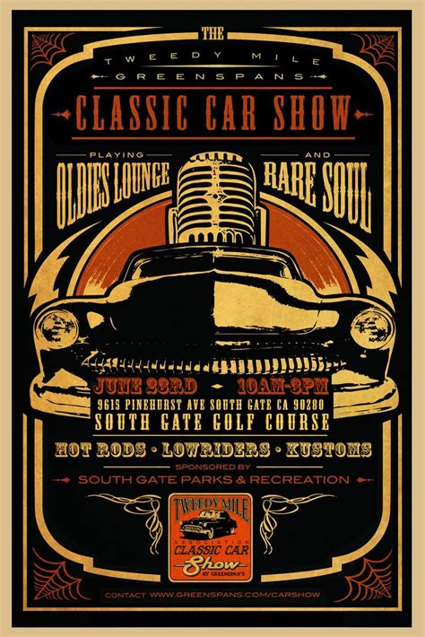 An overview of what folks were watching in 35 years ago; Tweed Mile Classic Car Show Poster | Hot Rod Art | Pinterest