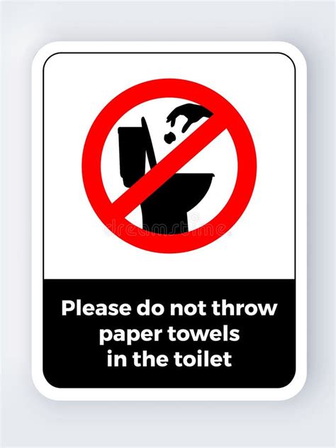 Please Do Not Throw Paper Towels Toilet Stock Vector Illustration Of