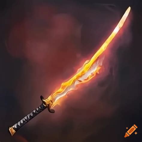 Flaming Katana Sword On Craiyon