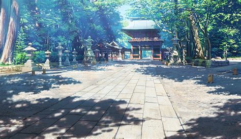 Shrine Shadow Shade Beauty Nice Scenery 3d Cg Scenic Road