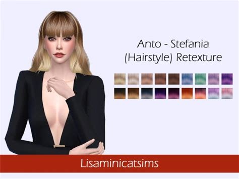 The Sims Resource Anto`s Stefania Hair Retextured By Lisaminicatsims