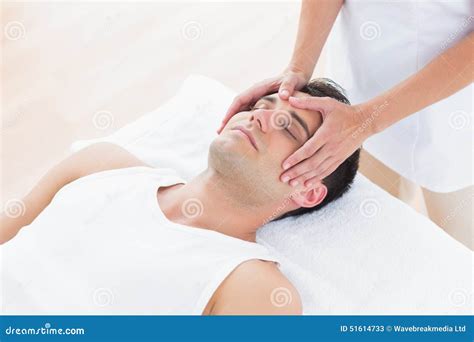 Man Receiving Head Massage Stock Image Image Of Practitioner