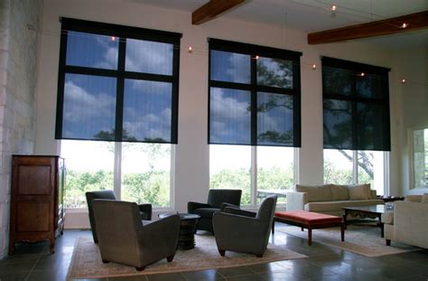 Motorized Solar Shades Modern Living Room Austin By Texas Sun