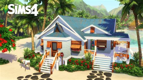 🧜🌊 Mermaid Beach Shack 1 Pack No Cc The Sims 4 Speed Build Youtube