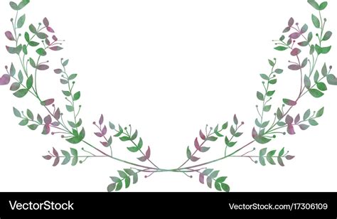 Drawn Watercolor Greenery Laurels Royalty Free Vector Image