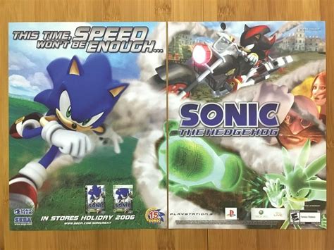 2006 Sonic The Hedgehog Ps3 Xbox 360 Print Adposter Authentic Official