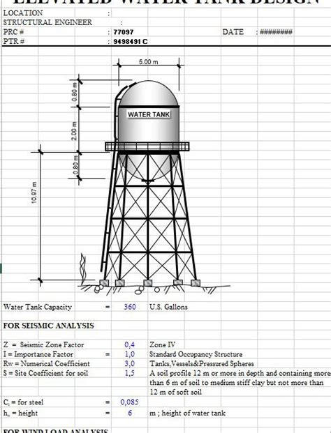 Elevated Water Tank Design Calculation Design Talk