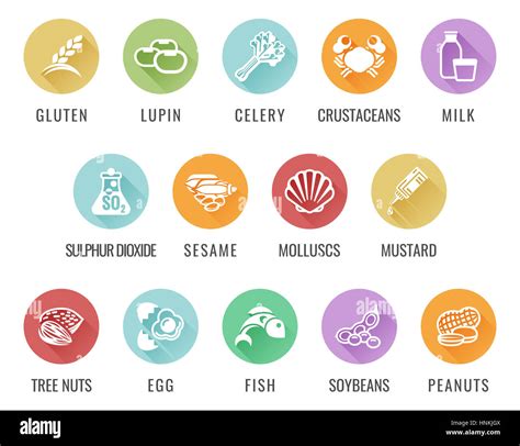 Food Allergy Icons Including The 14 Allergies Outlined By The Eu Food