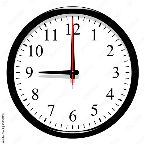 illustrazione stock horloge 9 heure précise adobe stock