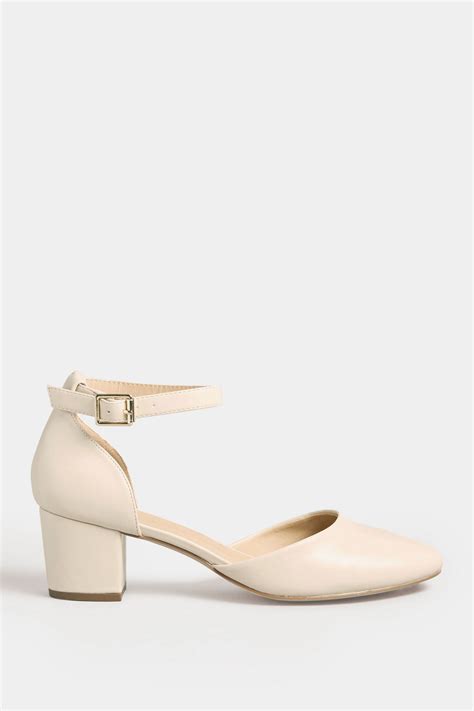 Lts Nude Two Part Block Heel Court Shoes In Standard Fit Long Tall Sally