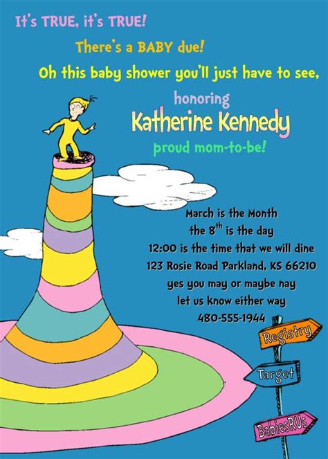 Like all of our designs, this invitation set can be customized to fit your specific needs. Dr Seuss baby shower invitation by KraftyKansas on Etsy ...
