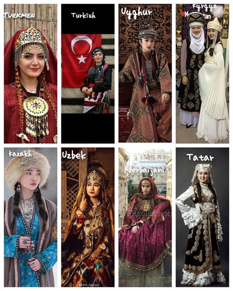 Turkic Clothings Azerbaijani Turkish Kazakh Kyrgyz Uyghur Uzbek Tatar Turkmen In
