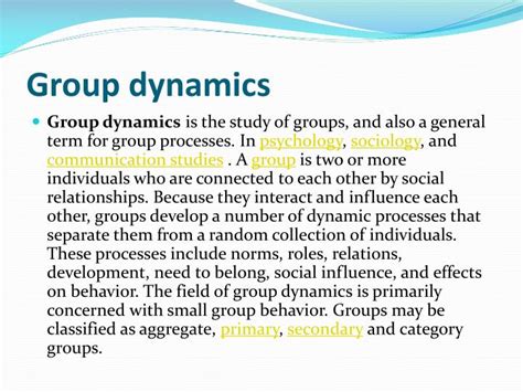 Ppt Group Dynamics Powerpoint Presentation Free