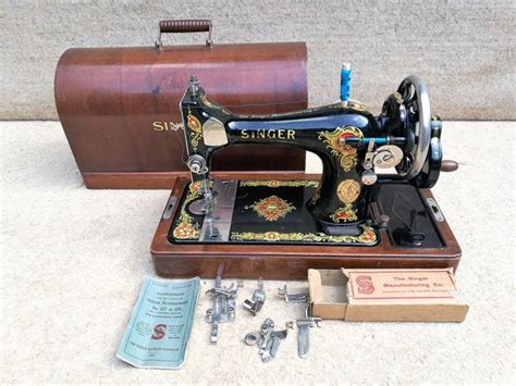 Singer 128k Sewing Machine With Wooden Dust Cover 1927 Catawiki