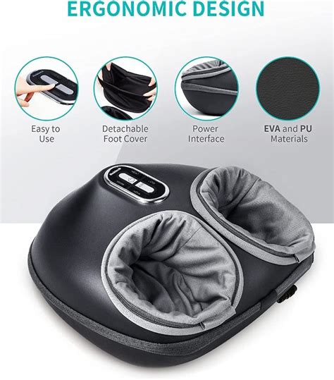 Nekteck Shiatsu Foot Massager Machine With Soothing Heat Deep Kneading Therapy Air Compression