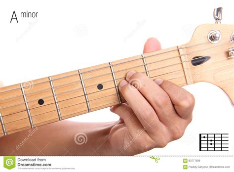 A minor scale for guitar. A Minor Guitar Chord Tutorial Stock Image - Image of easy ...