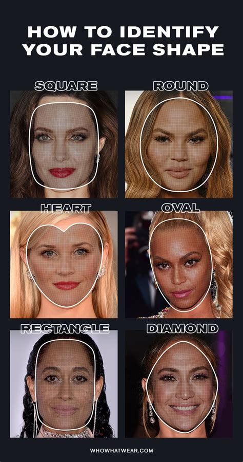 3 steps to identify your face shape it s actually so easy diamond face shape heart face